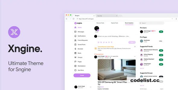 Xngine v1.7 – The Ultimate Sngine Theme